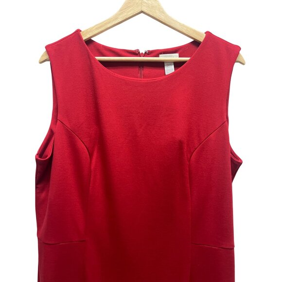 Chico's Zahara Sleeveless Red Knit Stretch Pencil Dress - Picture 5 of 8